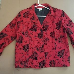 Red floral Blazer jacket